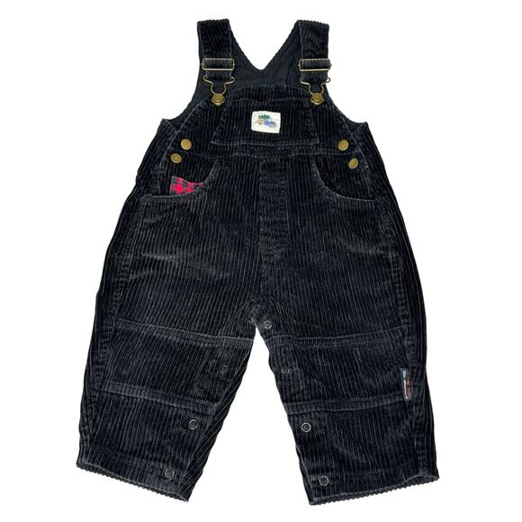 Vintage Little Me Black Corduroy Overalls Truck boys Size 12 Months